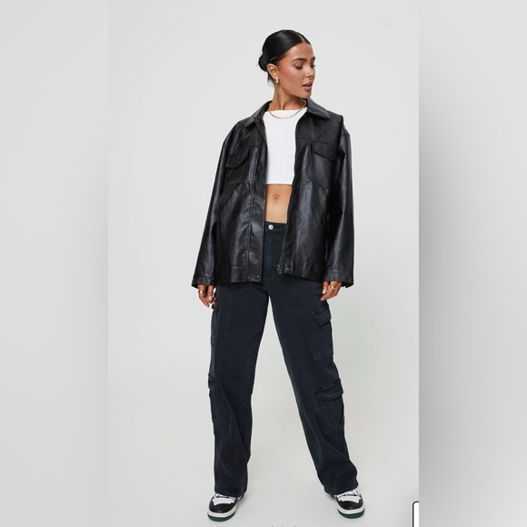 Callie Oversize Faux Leather Jacket - Picture 4 of 5